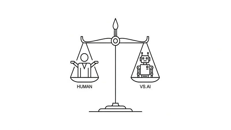 An icon of the scales of justice, representing the balance of accountability in AI.